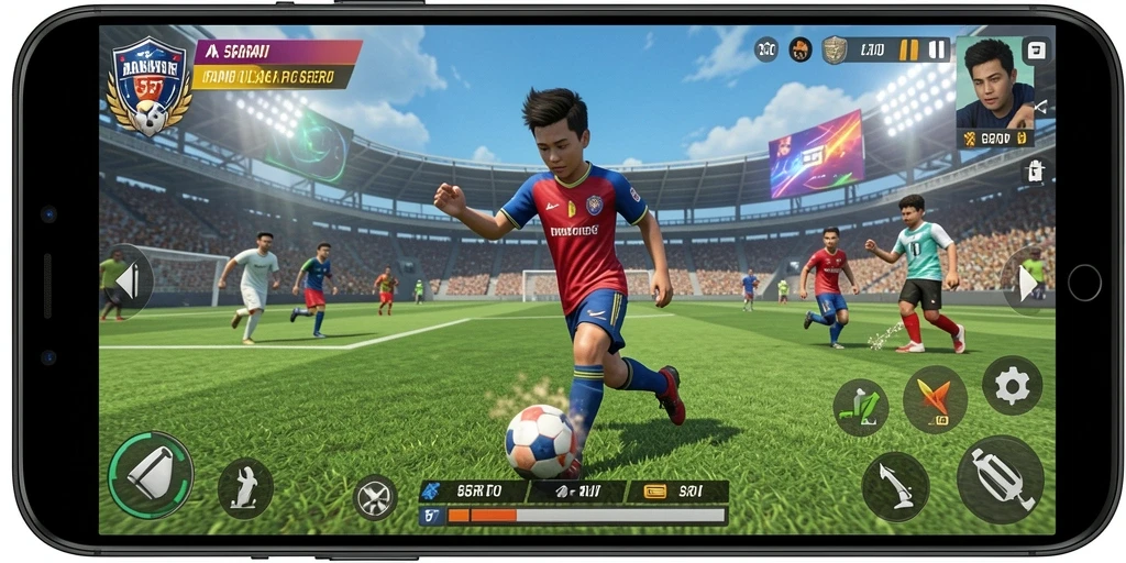Tangkapan layar dari gameplay seru olahraga di 55RT.