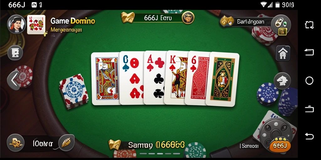 Tampilan screenshot gameplay 666J dengan keseruan bermain domino.