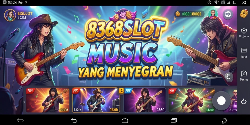 Screenshot menampilkan gameplay 8368SLOT dengan beat musik yang energik.