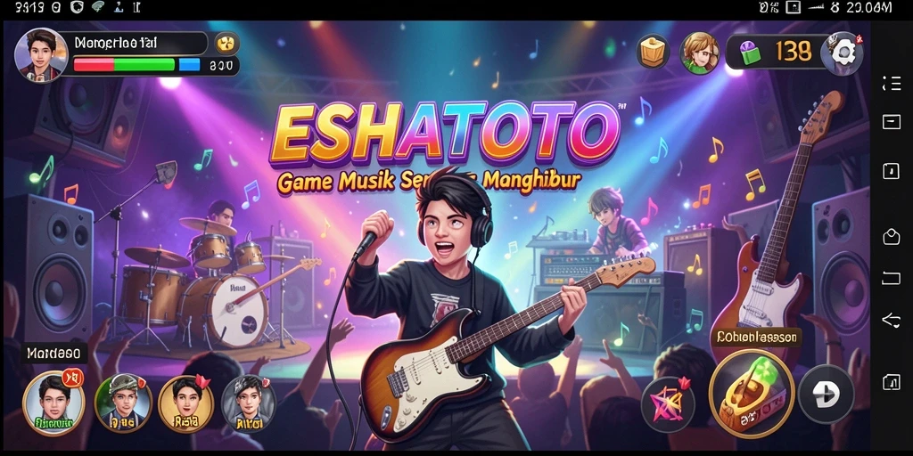 Screenshot ESHATOTO menampilkan gameplay musik yang interaktif dan seru.