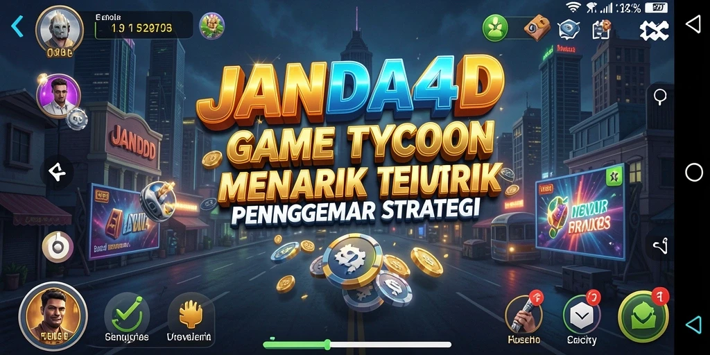 Screenshot gameplay JANDA4D menampilkan keseruan manajemen bisnis Tycoon.