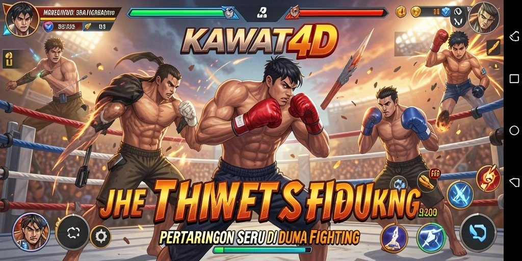 Screenshot KAWAT4D menampilkan aksi pertarungan yang intens.