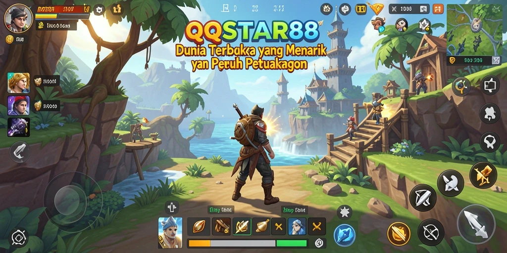 Screenshot menampilkan aksi eksplorasi dalam dunia Open World yang luas.
